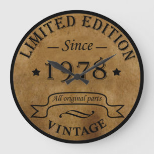 Born in 1978 vintage birthday large clock