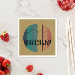 Born in 1978 vintage birthday  napkin