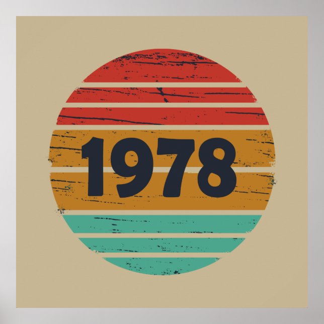 Born in 1978 vintage birthday poster (Front)