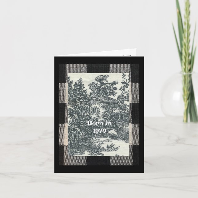 Born in 1979 Birthday Fun Facts Card (Front)