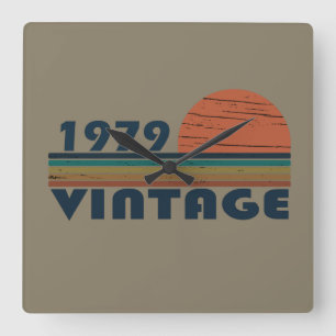 Born in 1979 vintage birthday gift square wall clock