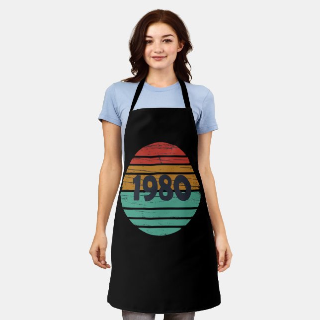 Born in 1980 vintage birthday gift apron (Worn)
