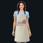 born in 1980 vintage birthday gift apron<br><div class="desc">You can add some originality to your wardrobe with this modern and elegant purple and pink colour sunset vintage retro-looking birthday design with awesome typography font lettering, it is a great gift idea for women, wives, and girlfriends who will love this one-of-a-kind artwork. The best and most fun holiday present...</div>