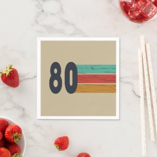 Born in 1980 vintage birthday gift napkin