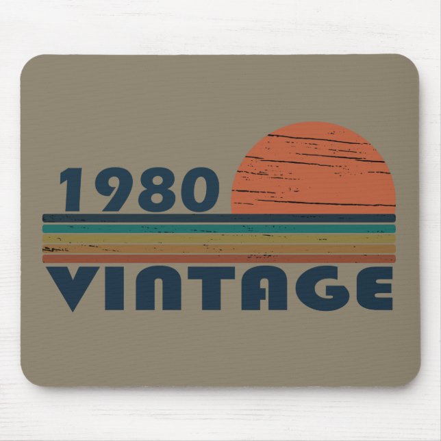 Born in 1980 vintage birthday mouse pad (Front)