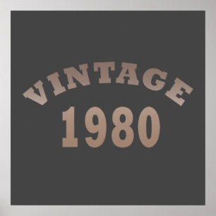 born in 1980 vintage birthday poster