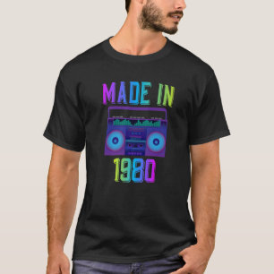 Born In 1980 Vintage Retro 40 Years Old 40Th Birth T-Shirt