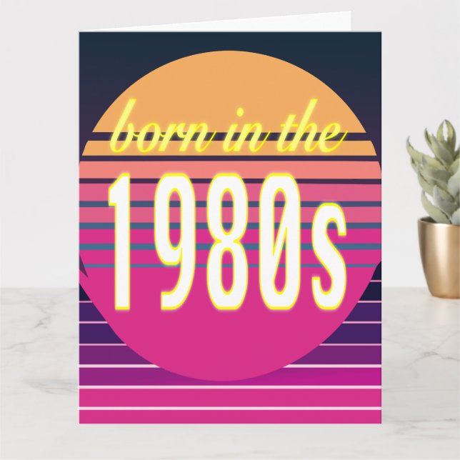 Born in 1980s, Millennials, Gen X, Birth Year Card (Small Plant)