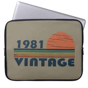 Born in 1981 classic sunset laptop sleeve