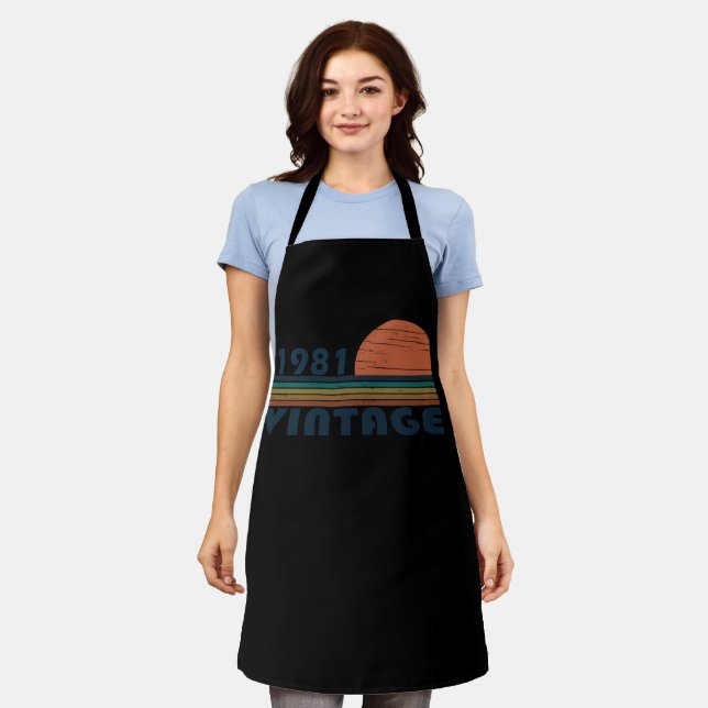 Born in 1981 vintage birthday gift apron (Worn)