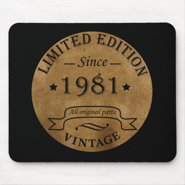 Born in 1981 vintage birthday mouse pad (Front)