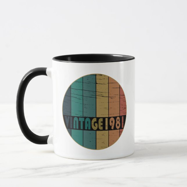 Born in 1981 vintage birthday mug (Left)