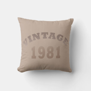 Born in 1981 vintage birthday throw pillow