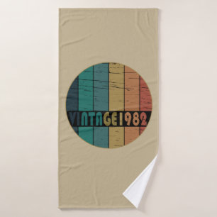 Born in 1982 vintage birthday bath towel