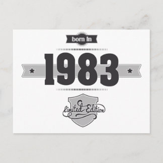 Born in 1983 (Dark&Lightgrey) Postcard
