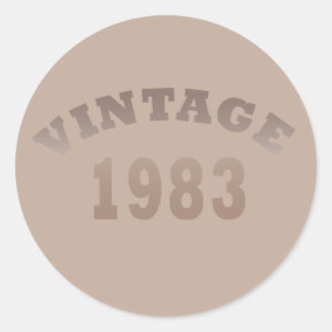 Born in 1983 elegant modern vintage birthday party classic round sticker