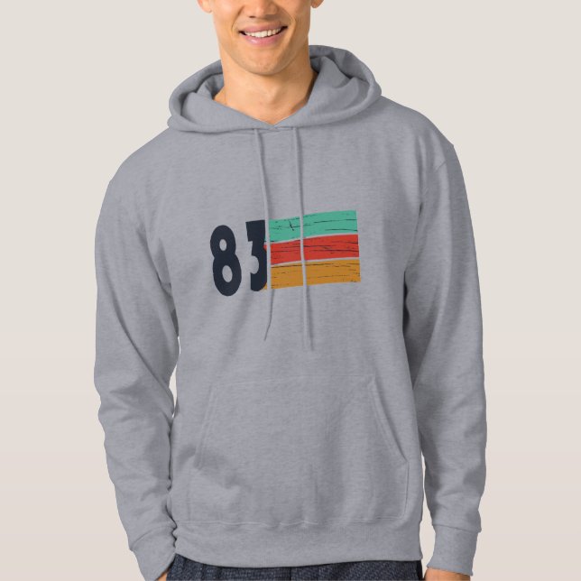 Born in 1983 vintage birthday gift hoodie (Front)