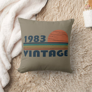 Born in 1983 vintage birthday gift throw pillow