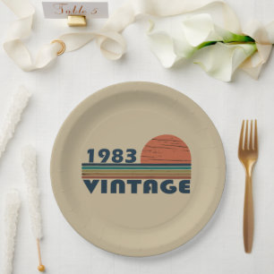 Born in 1983 vintage birthday party paper plate
