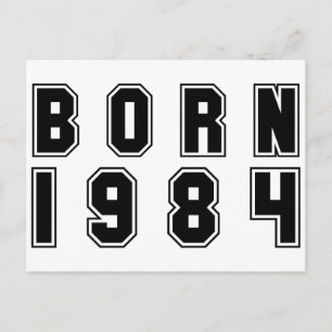 Born In 1984 black Postcard