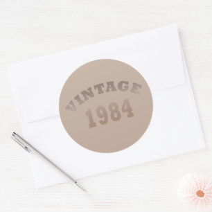 Born in 1984 vintage birthday classic round sticker