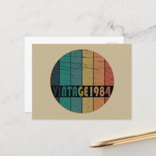 Born in 1984 vintage birthday holiday postcard
