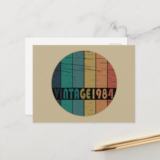 Born in 1984 vintage birthday holiday postcard (Front/Back In Situ)