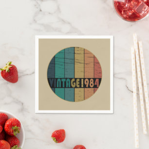 Born in 1984 vintage birthday napkin