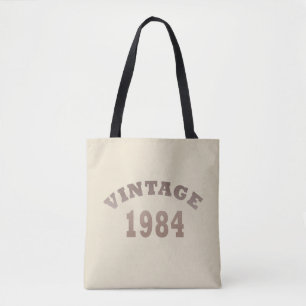 Born in 1984 vintage birthday tote bag