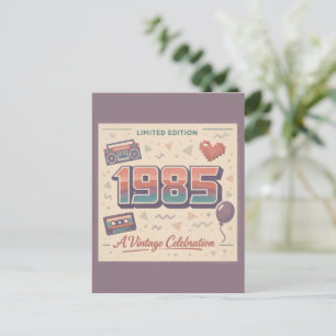 Born in 1985 Vintage   Retro 80s Limited Edition Postcard