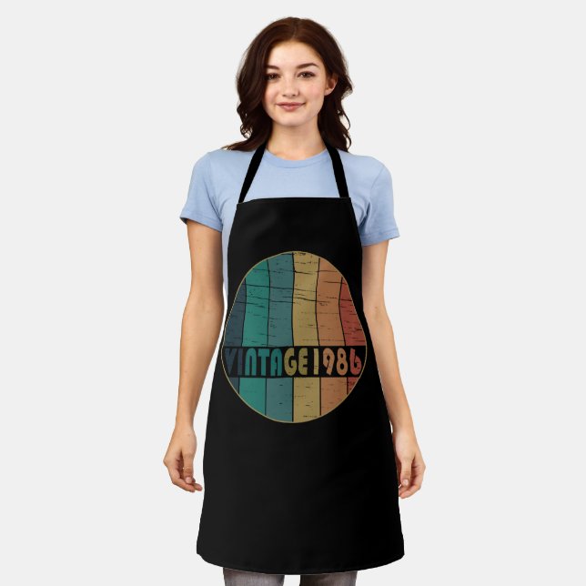 born in 1986 vintage birthday apron (Worn)