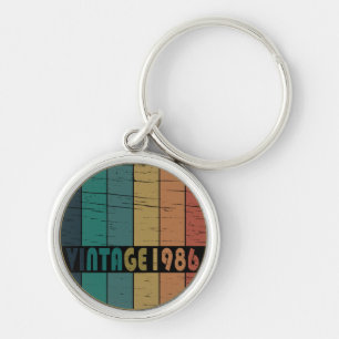 Born in 1986 Vintage Birthday Gift Keychain