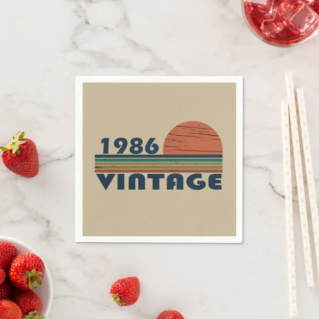 born in 1986 vintage birthday gift napkin (Insitu)
