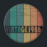 born in 1986 vintage birthday magnet<br><div class="desc">You can add some originality to your wardrobe with this original 1986 vintage sunset retro-looking birthday design with awesome colours and typography font lettering, is a great gift idea for men, women, husband, wife girlfriend, and a boyfriend who will love this one-of-a-kind artwork. The best amazing and funny holiday present...</div>