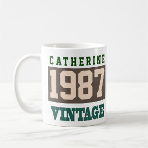 Born in 1987, Personalised Year of Birth Coffee Mug