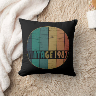 born in 1987 vintage birthday gift throw pillow
