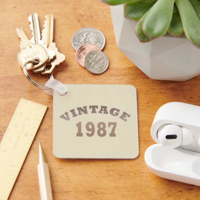 born in 1987 vintage birthday keychain (Desk)