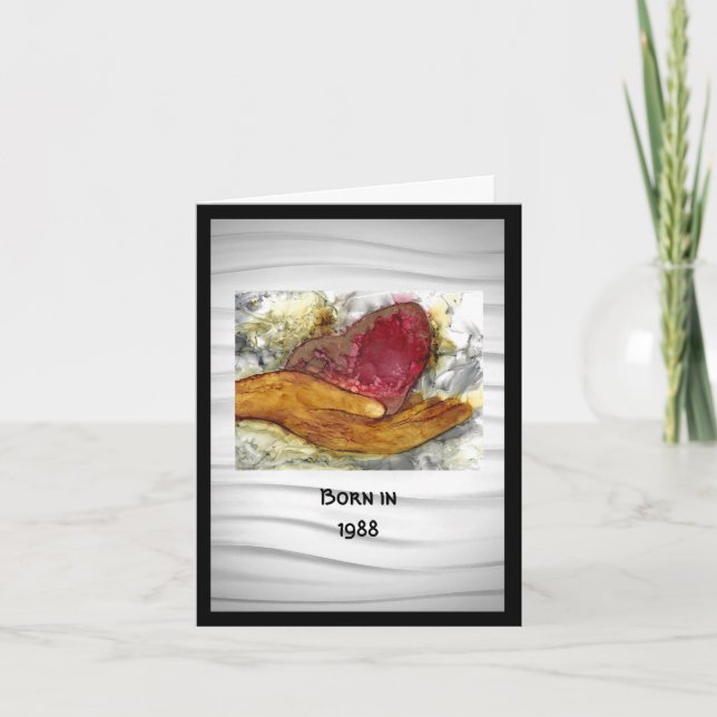 Born in 1988 Birthday Fun Facts Greeting Card (Front)