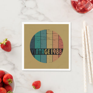 Born in 1988 vintage birthday gift napkin