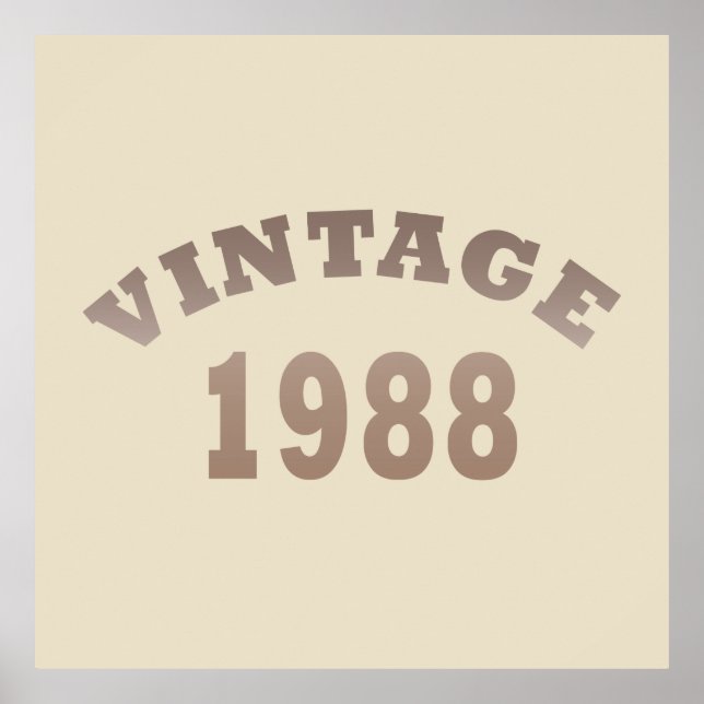 born in 1988 vintage birthday gift poster (Front)