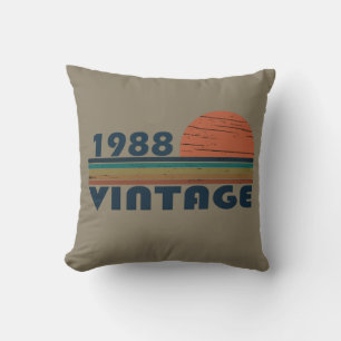 Born in 1988 vintage birthday gift throw pillow