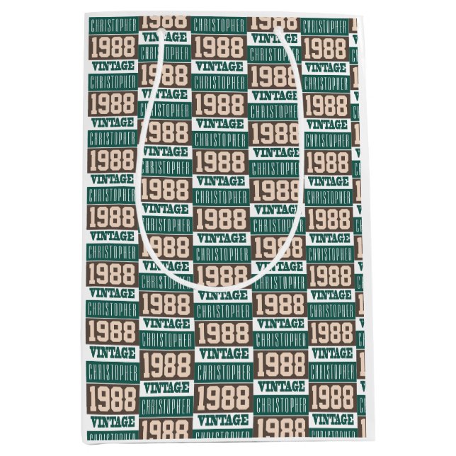 Born in 1988 with Christian Name Medium Gift Bag (Front)