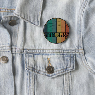Born in 1989 vintage birthday gift 2 inch round button