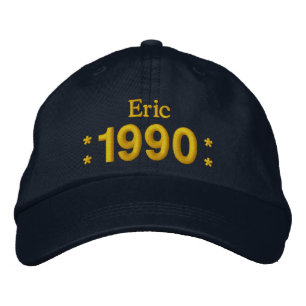 Born in 1990 or Any Year 25th Birthday W01G NAVY Embroidered Hat