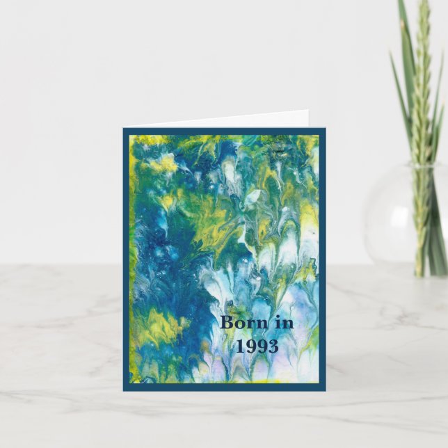 Born in 1993 Birthday Fun Facts Card (Front)