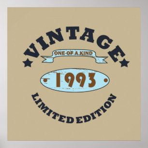 born in 1993 vintage birthday poster