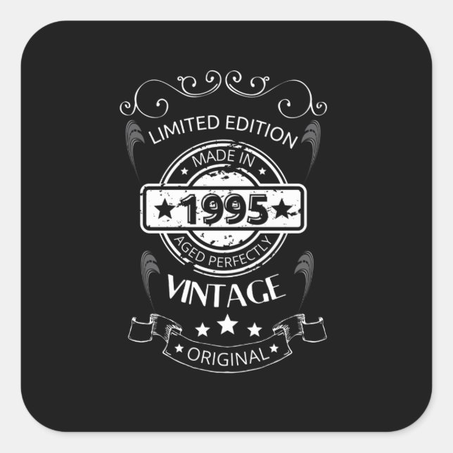 Born in 1995 square sticker (Front)