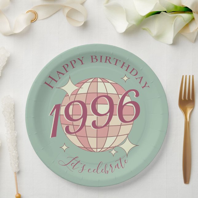 Born in 1996 30th birthday party decor Paper Plate (Creator Uploaded)