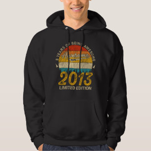 Born in 2013 Awesome Since Vintage Birthday Gift Hoodie