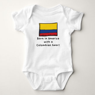 Born In America With A Colombian Heart Cute Colomb Baby Bodysuit